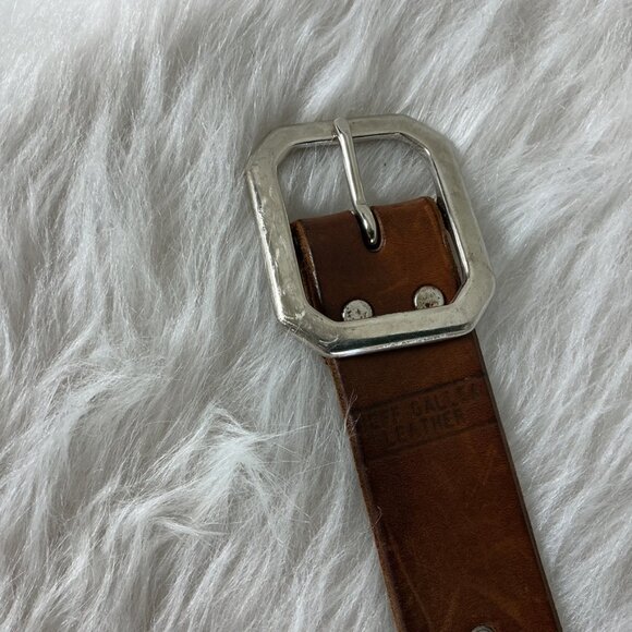Vintage 90s Y2KJeff Gallea LA Brown Leather Grommet Studded Boho Western Belt  L main image 9